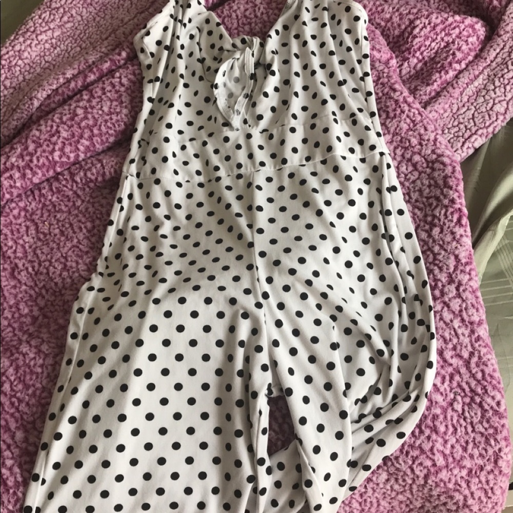 Black and white jumpsuit flare leg